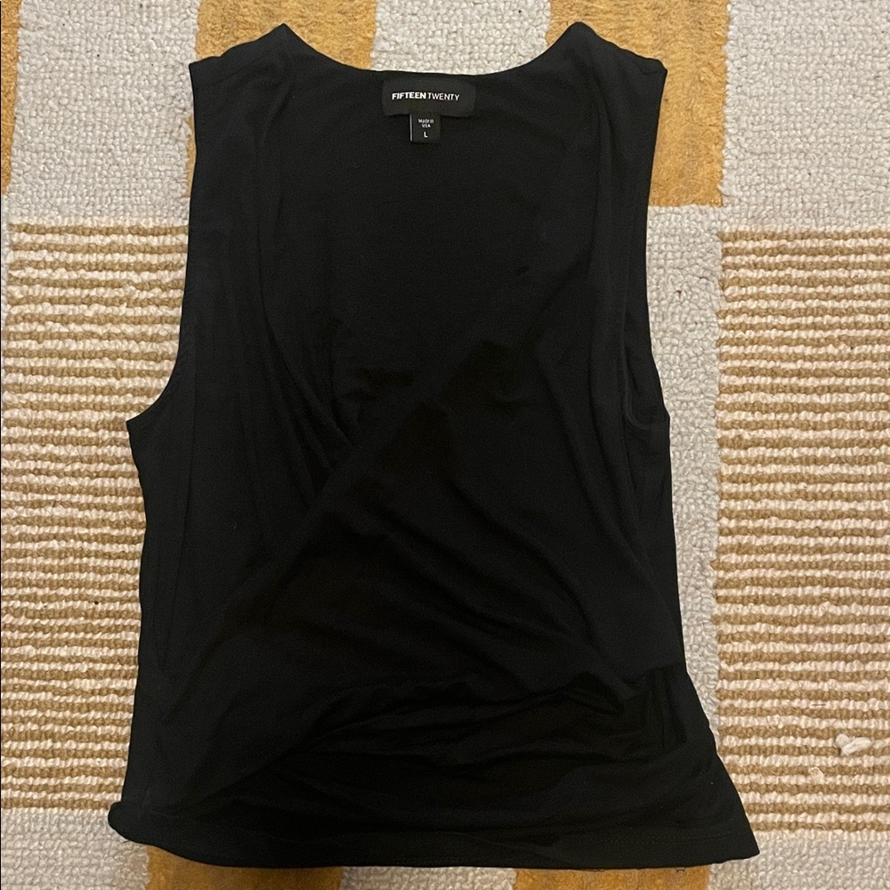 Fifteen Twenty Classic Black Cross Over Tank Top
